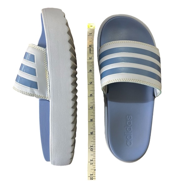 ADIDAS Adilette Paltform Sandals Slides in Blue - Size 6 - Picture 6 of 7